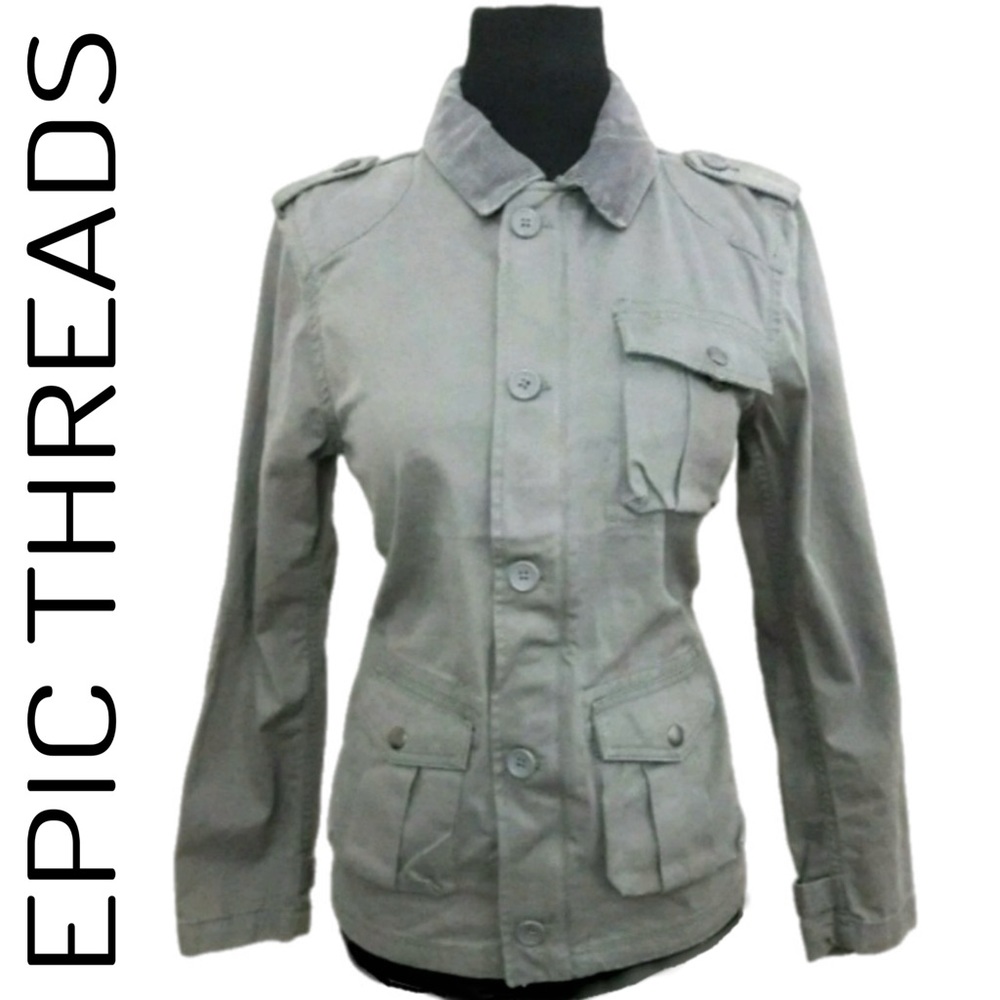 Epic Threads Cotton Basic Jacket Gray Cast Iron W… - image 1